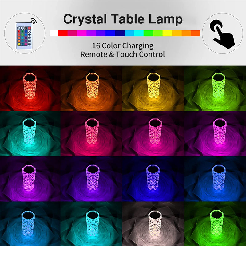 LED CRYSTAL ROSE TOUCH LAMP